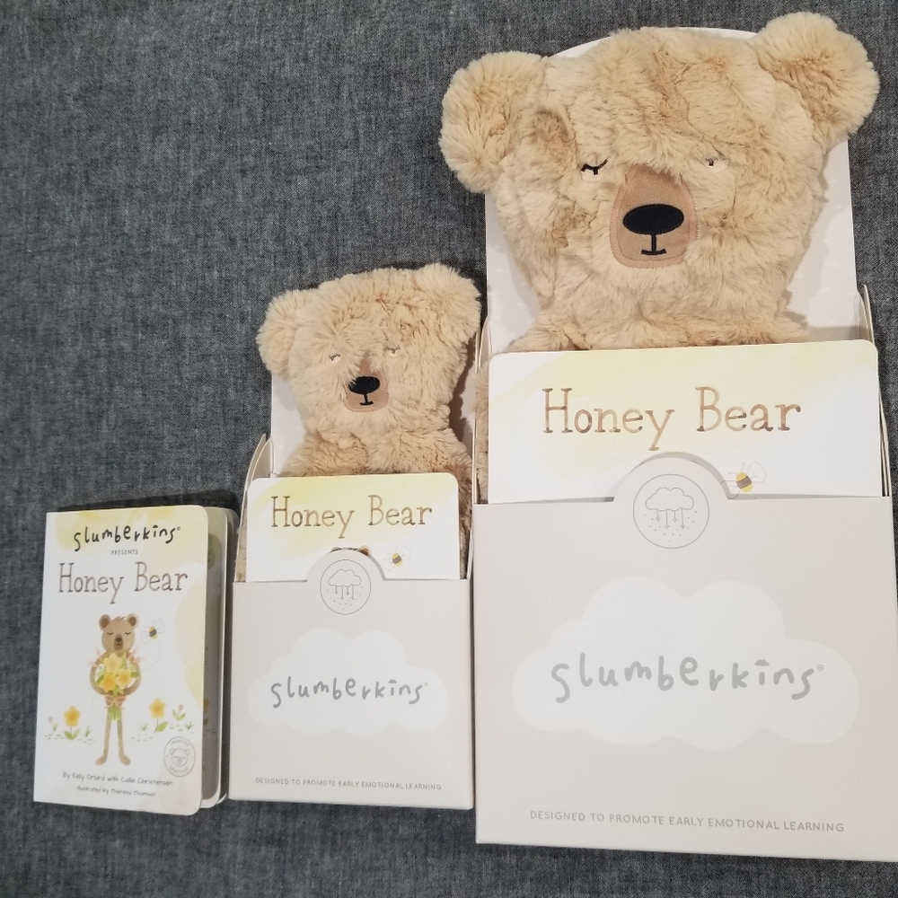 Slumberkins Original Honeybear with card and book.